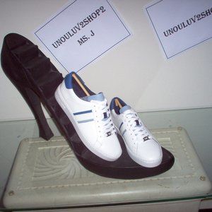 Michael Kors Irving Stripe Lace-Up Optic White Multi New without Tags, /Box